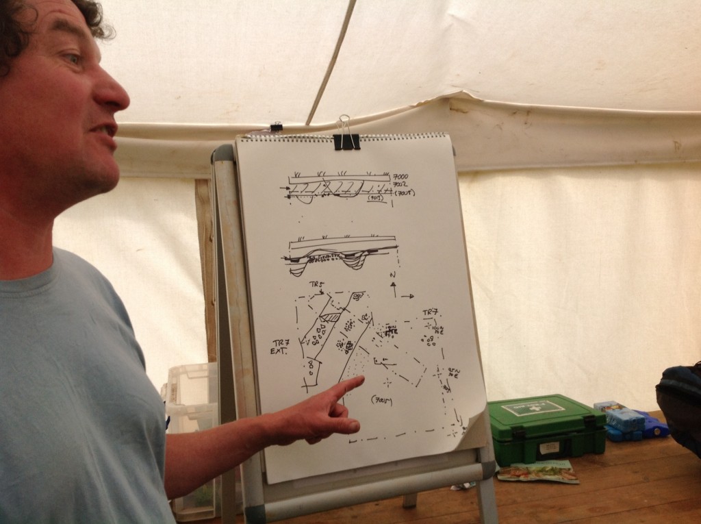 John explains the site stratigraphy