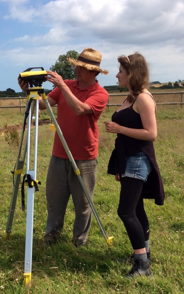John Davey, University of Exeter, talks a student through surveying methods 