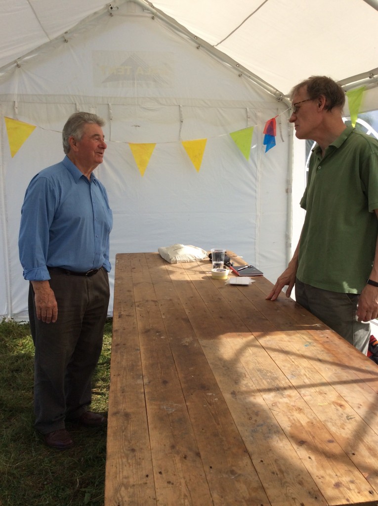 Sam Moorhead, coin expert at the British Museum, with metal detectorists Jim Wills at the end of a long and very successful Open Day!
